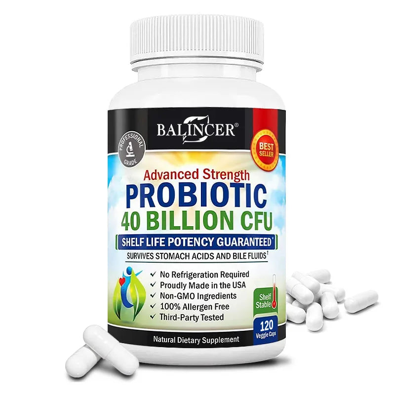 Probiotics 40 Billion CFU - Support Intestinal Health, Promote Digestion and Absorption, Replenish Energy, for Men and Women