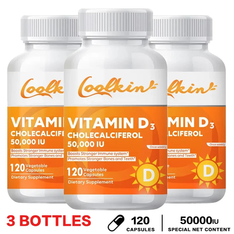 Vitamin D3 50000 IU - Immune Support, Promotes Muscle Health, Bones and Nervous System Health