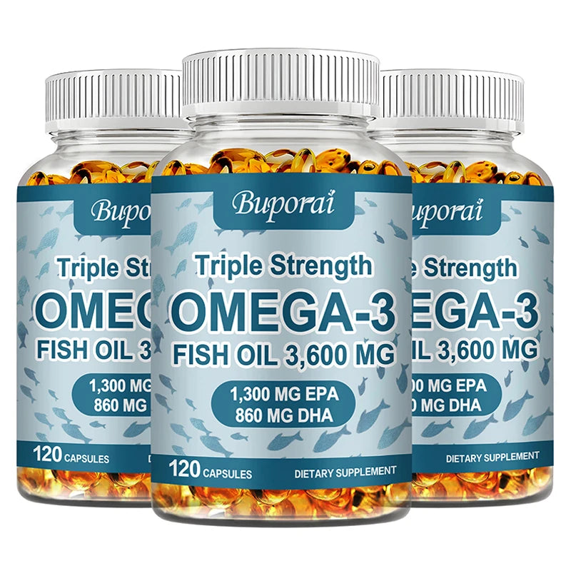 Omega 3 Fish Oil - Improve Bad Mood, Relieve Stress, Strengthen The Brain, Improve Memory and Intelligence