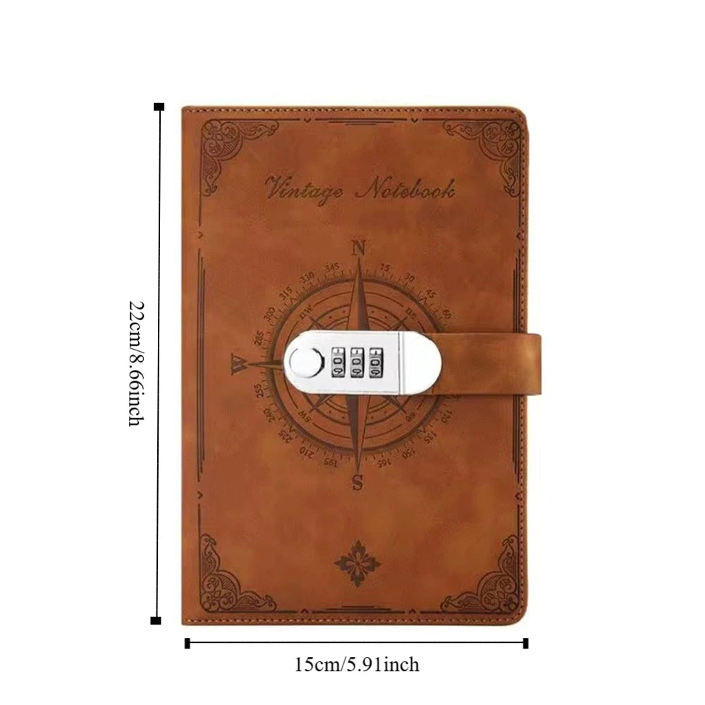 200-Page Password Notebook Diary Book Stationery A5 Notebook With Lock Smooth Writing Stain Resistant Travelers Journal Writing