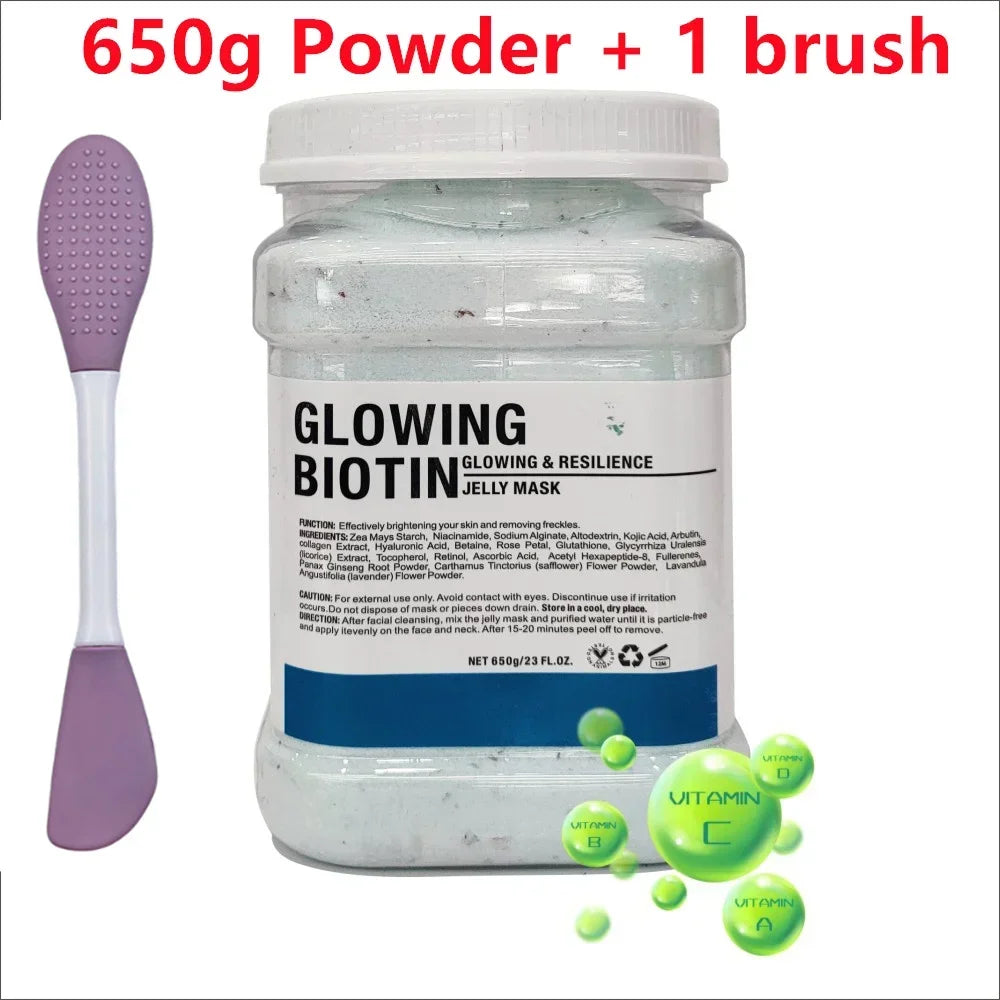 650g Chamomile Hyaluronic Acid Facial Moisturizing Mask Powder with Silicone Brush Increasing Skin Elasticity Rose Jelly Mask