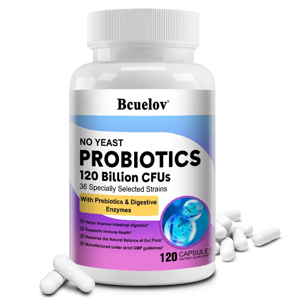 120 Billion Probiotics Contain Prebiotics and Digestive Enzymes To Improve Intestinal Digestion and Support Immune Health