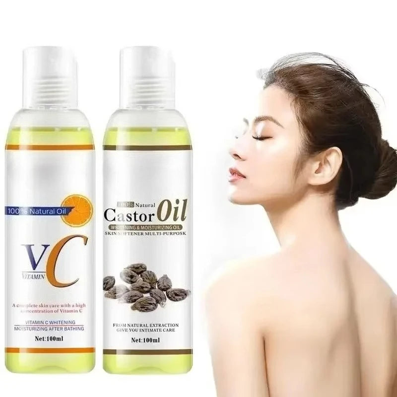 Organic Essential Oil Natural Castor Vitamin C Oil for Body Relaxing Spa Massage Natural Essential Oils Skin Care 100ml
