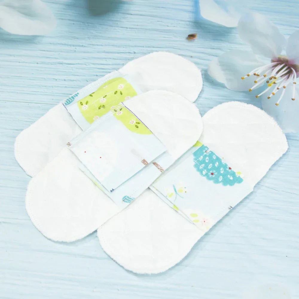 2PCS 19CM Reusable Daily Pads Menstrual Sanitary Pads Waterproof Panty Liner Super Thin 100% Cotton Feminine Hygiene Pads