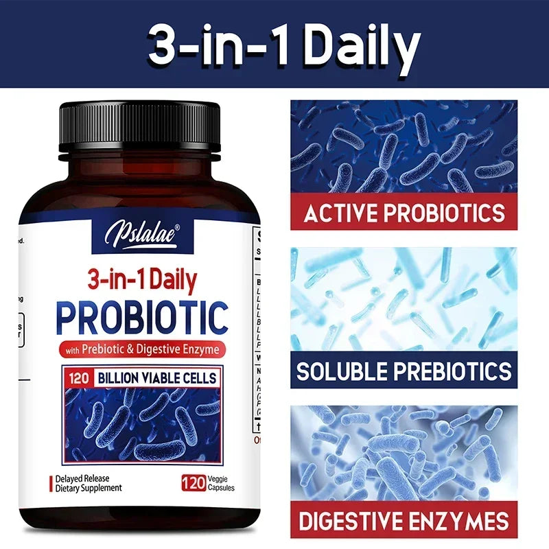 Probiotics + Prebiotics + Digestive Enzymes - Promotes Healthy Digestion, Relieves Bloating, for Gut Health