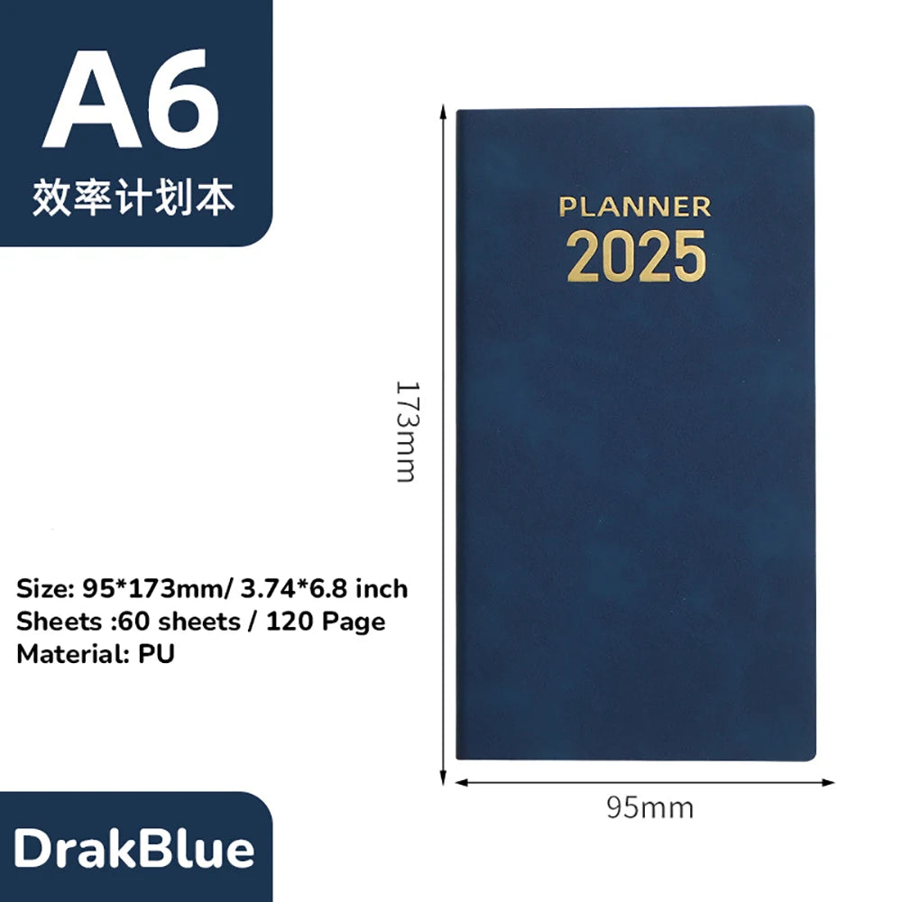 2025 A6 Notebook Notepad Daily Weekly Agenda Planner Notebooks Stationery Office School Supplies