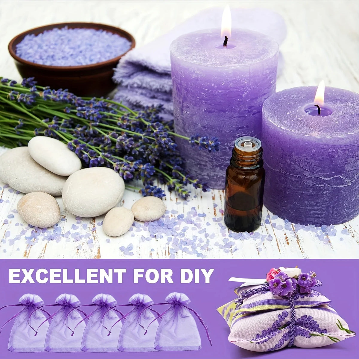 100g/3.5oz Dried Lavender, Aromatic Ingredients. for Home Decoration,Refreshing Clothes, Wedding Decorations, and Parties.