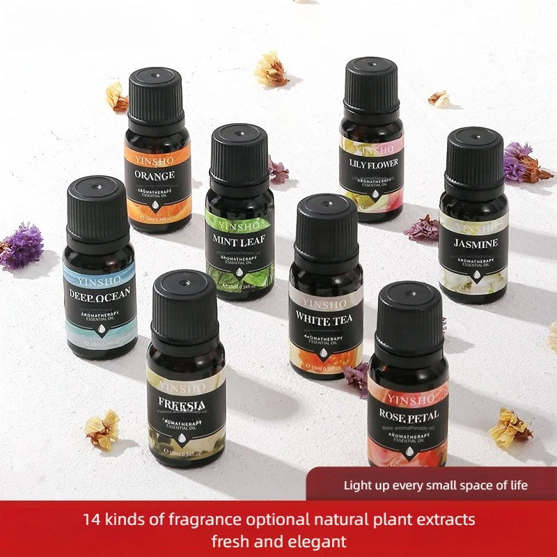 17 Flavors 10ml Essential Oils For Aroma Diffuser AirHumidifier Home Water-soluble Lavender Rose Eucalyptus  White Peach Oolong