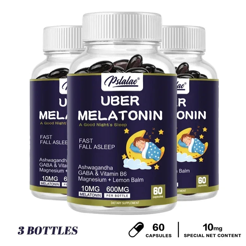 Melatonin Capsules - Support Nervous System and Brain Health, Improve Sleep Quality, Promote Relaxation, and Enhance Immunity