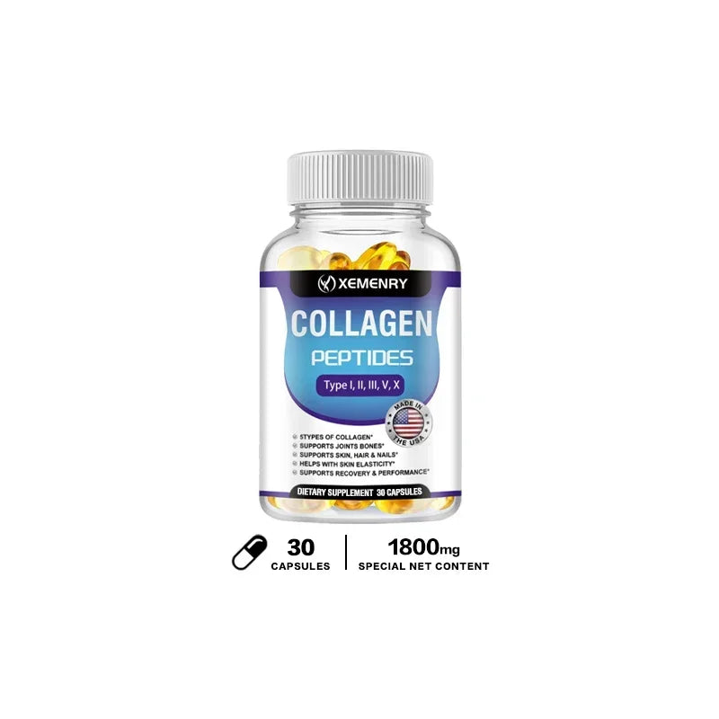 Collagen Peptide Capsules - Boosts Energy, Tightens Skin, Promotes Hair, Skin, Joint Health, Antioxidant