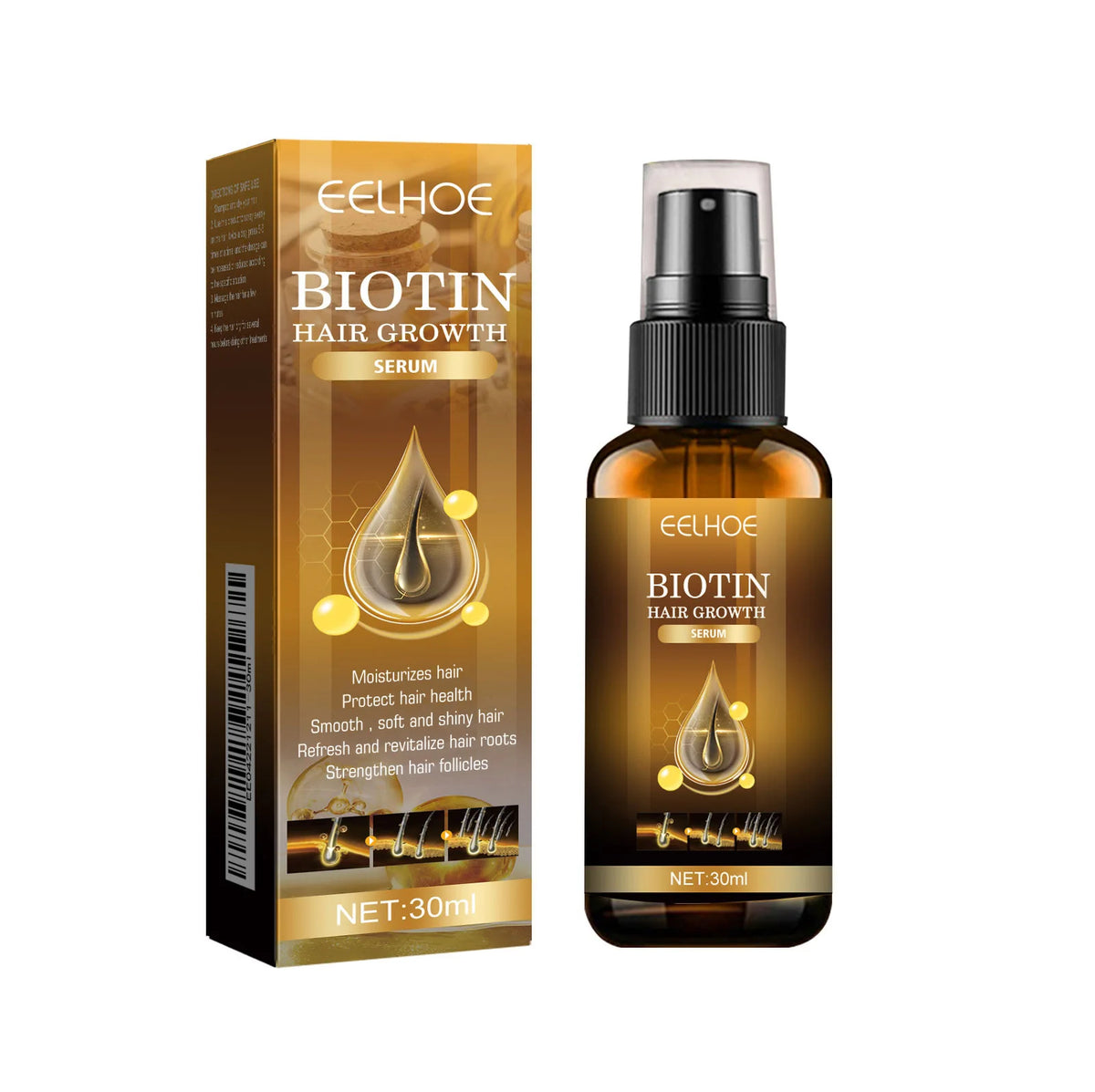 Biotin Hair Care Spray Nourish Scalp Hair Follicle Reduce Hair Loss Stabiliz Hair Root Refresh Oil Control Natural Plant Essence