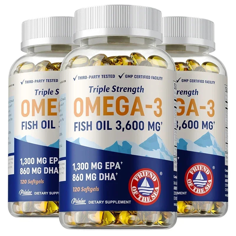 Omega 3 Fish Oil Capsules - Supports Eye and Skin Health, Promotes Brain Function, Improves Immunity, and Is An Antioxidant