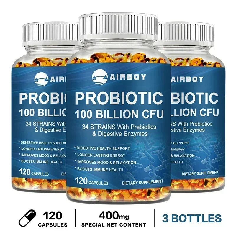 Probiotics 100 Billion CFU - Promotes Intestinal Health, Balances Intestinal Flora, Enhanced Digestive System Function