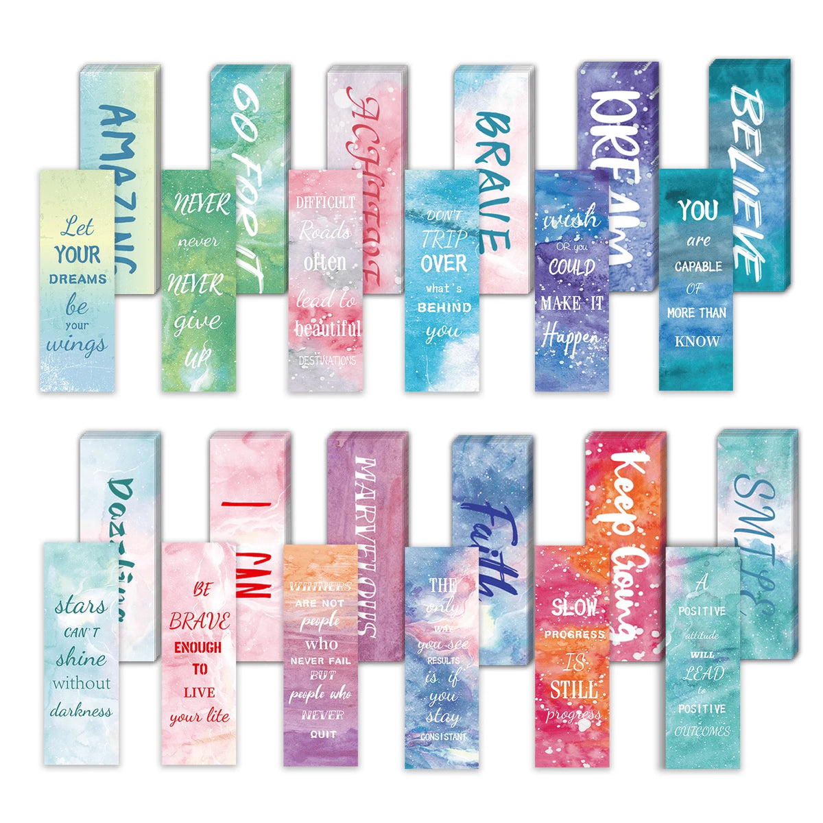 12 Pcs Inspirational Bookmarks for Women Men, 12 Styles Encouraging Bookmarks for  Students, Positive Bookmarks .