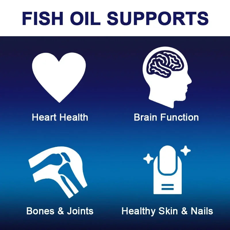 Omega 3 Fish Oil -  Support Brain Nervous System Good for Cardiovascular &amp; Skin Health Antioxidant