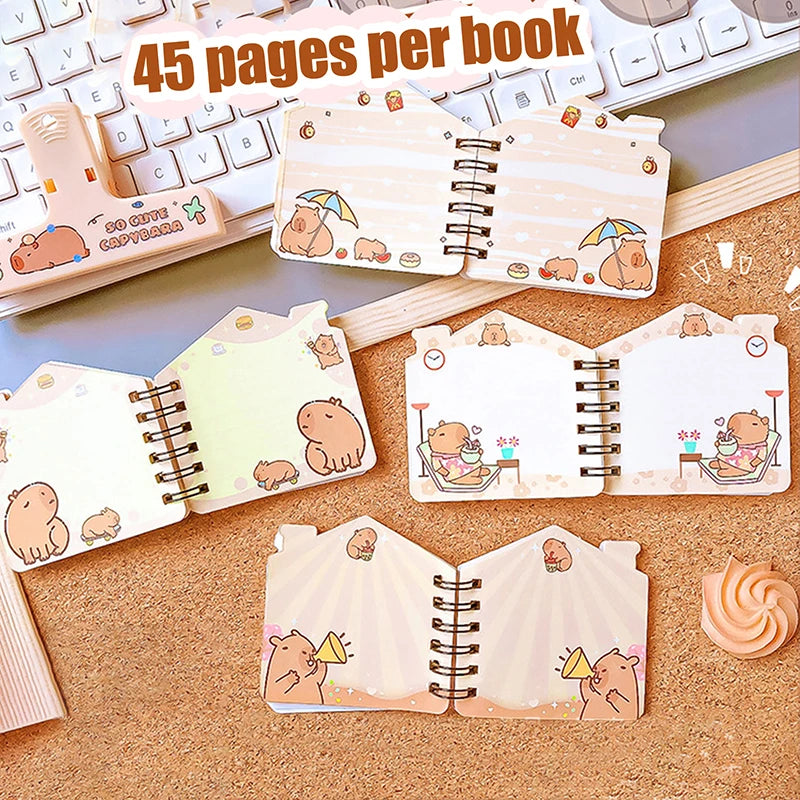 Kawaii Stationery Office Supplies Portable Mini Notebook Cute Capybara Journal Diary School Notebooks For Kid Notepads For Notes