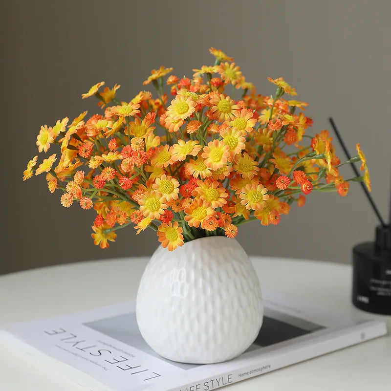 Chamomile artificial flower European dining table small daisy fake flower home outdoor decoration Ono chrysanthemum silk flower