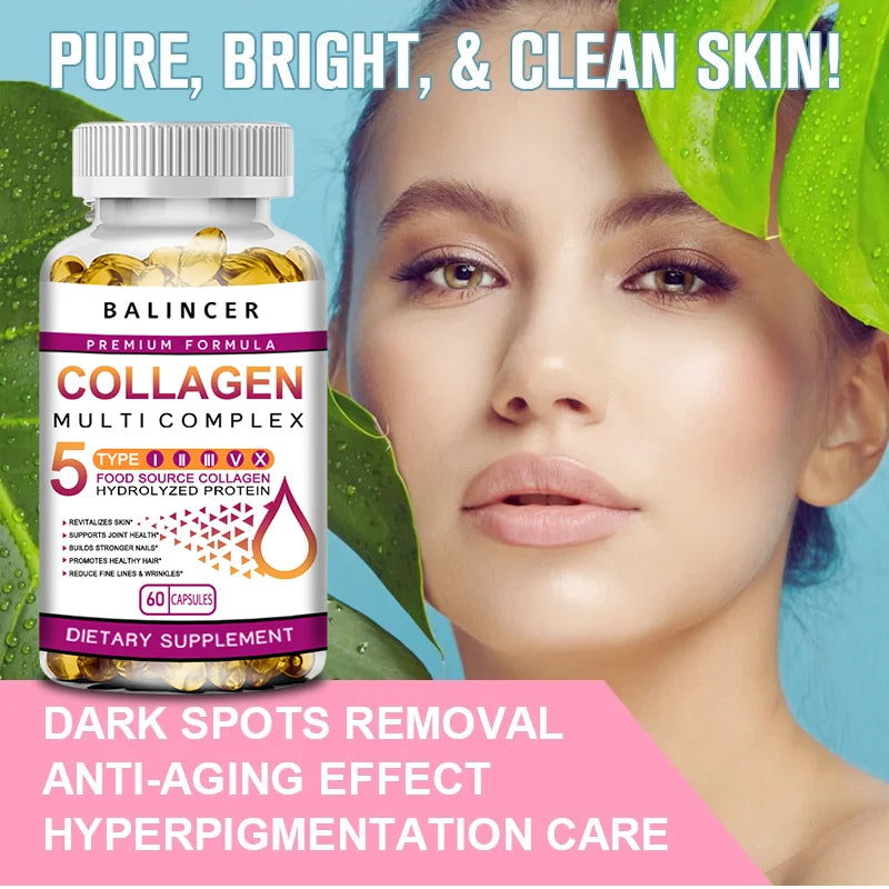 Collagen Peptide Multi-Hair, Skin &amp; Nails, Digestive &amp; Joint Health Supplement, Hydrolyzed Collagen, 120 Capsules