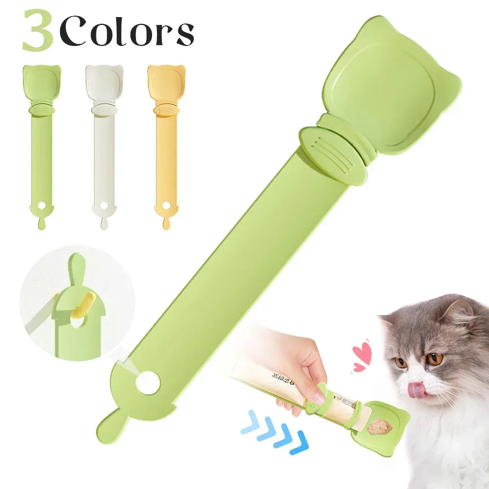 Feed Spoon Food Scoop Cat Treat Bars Squeezer Cereal Dispenser Puppy Kitten Snack Liquid Food Scoop Kitty Treat Accessories