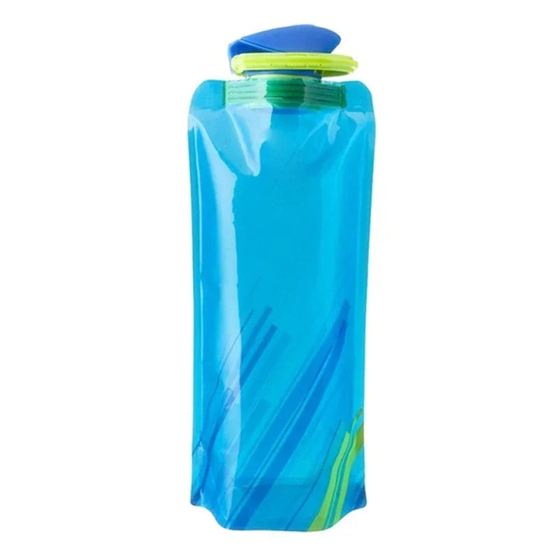 Foldable Reusable Water Bottle - Flexible Soft Flask with Carabiner Clip, Ideal for Travel and Outdoor Sports Hydration Needs