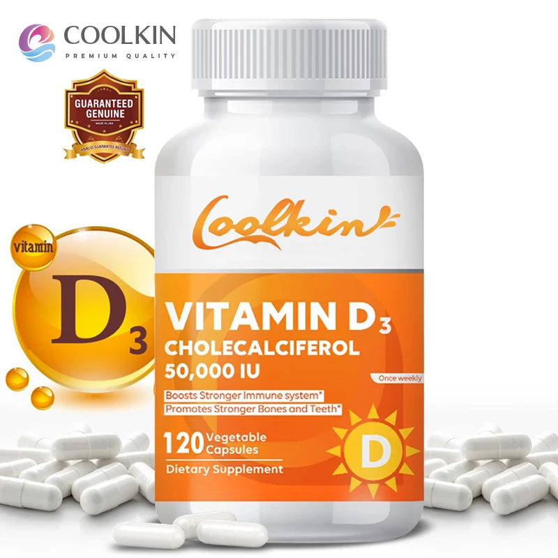 Vitamin D3 50000 IU - Immune Support, Promotes Muscle Health, Bones and Nervous System Health