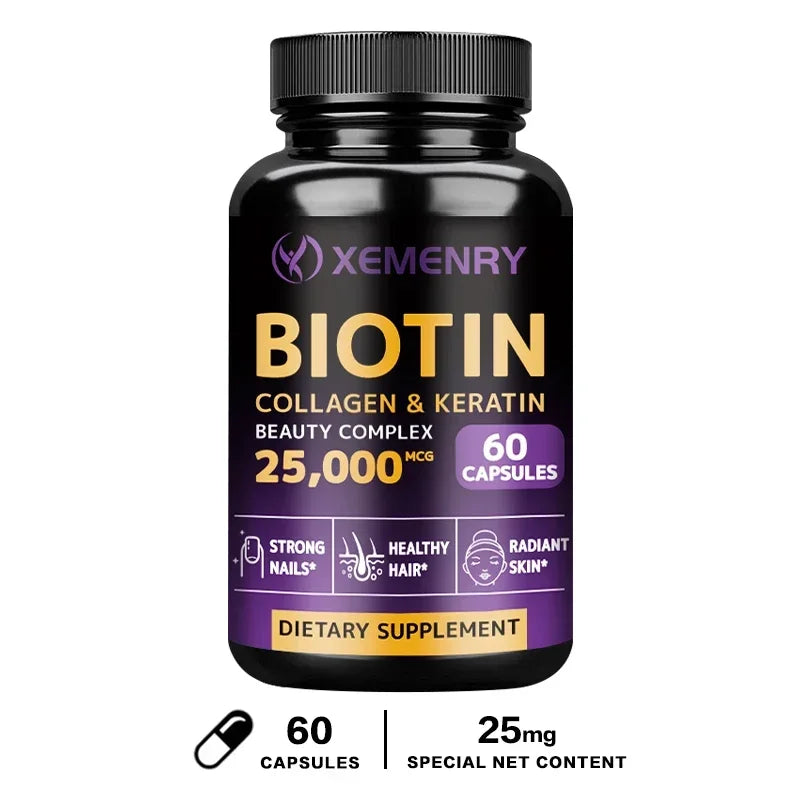 Biotin + Collagen + Keratin Supplement - Helps Enhance Healthy Hair, Skin, Nails | Non-GMO
