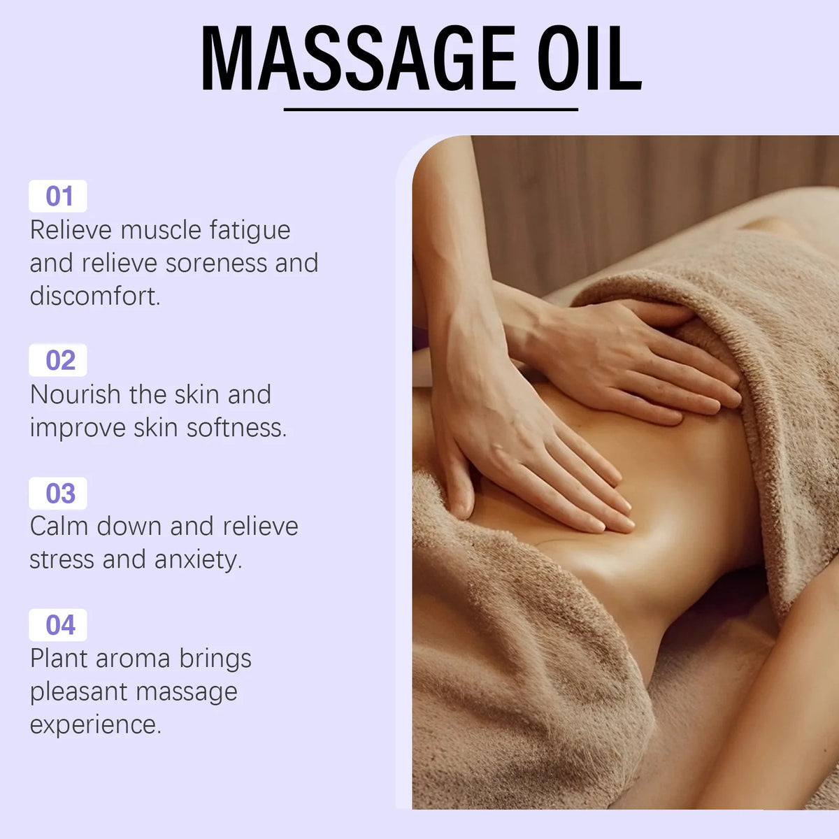 Lavender Relaxing Massage Oil Moisturizing Body Skin Smoothing Soft Stress Relief Muscle Sore Help Sleep Gua Sha Fragrance Oil