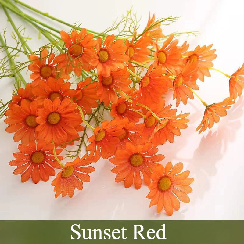 Chamomiles Silk Artificial Flower 60cm Daisy White Fake Flowers Room Wedding Home Table Decorations Party Diy Bouquet Gifts