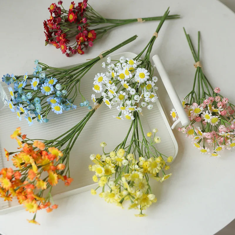 Chamomile artificial flower European dining table small daisy fake flower home outdoor decoration Ono chrysanthemum silk flower