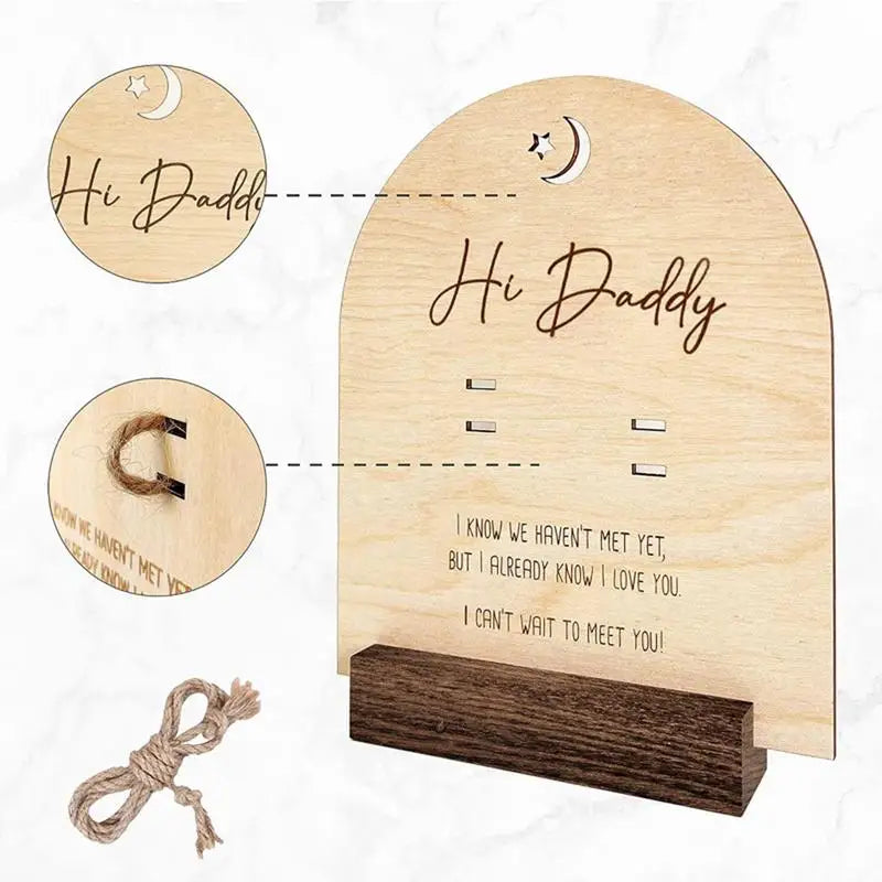 Pregnancy Reveal To Husband Hi Dad Woode Announcement Board For New Baby Creative Pregnancy Announcement For Dad To Be Cute Baby