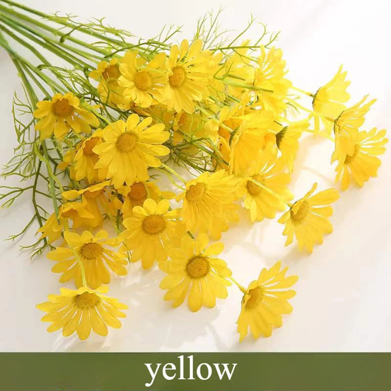 Chamomiles Silk Artificial Flower 60cm Daisy White Fake Flowers Room Wedding Home Table Decorations Party Diy Bouquet Gifts