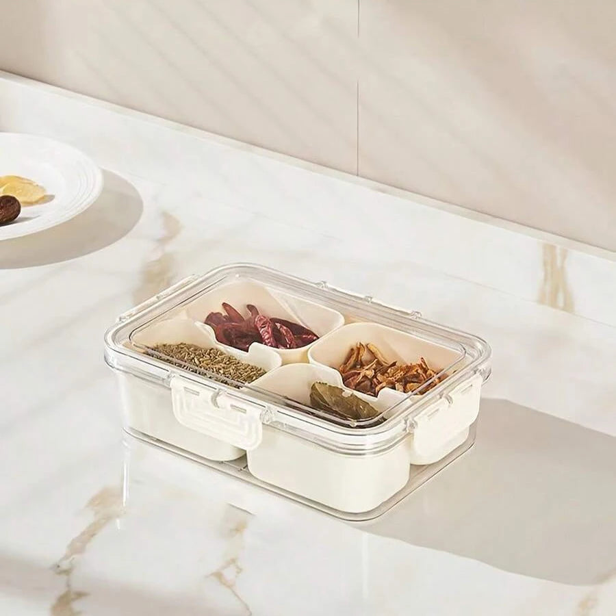 2 Grid/4 Grid /8 Grid Snack Box Container, Portable Travel Charcuterie Board with Lid, Refrigerator Food Storage Box Organizer