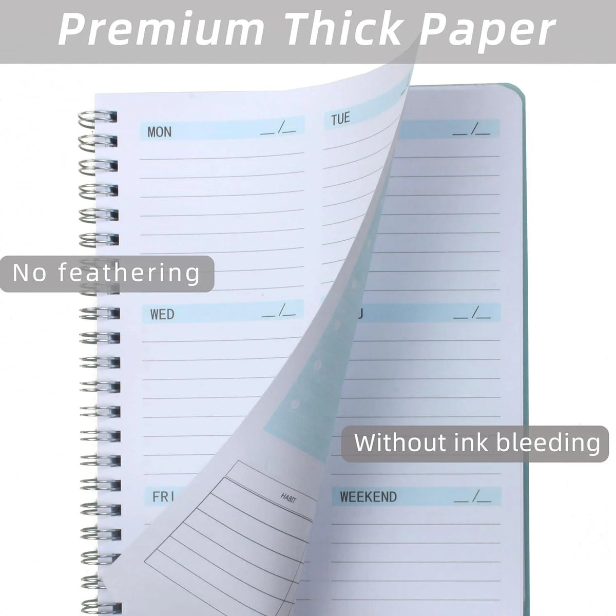 Weekly Planner 52-Week To Do List Notebook with Habit Tracker Spiral Weekly Planner Notebook for Weekly Goals/Work Planner