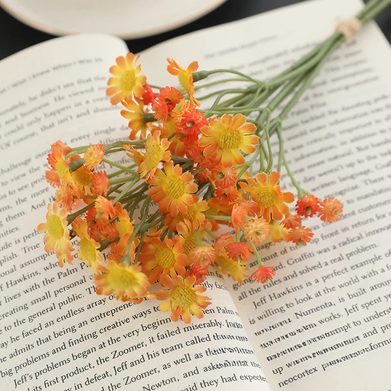 27CM Artificial Bouquet of Chamomile Countryside Fresh and Small Daisies Home Dining Table Floral Decorations Silk Flowers