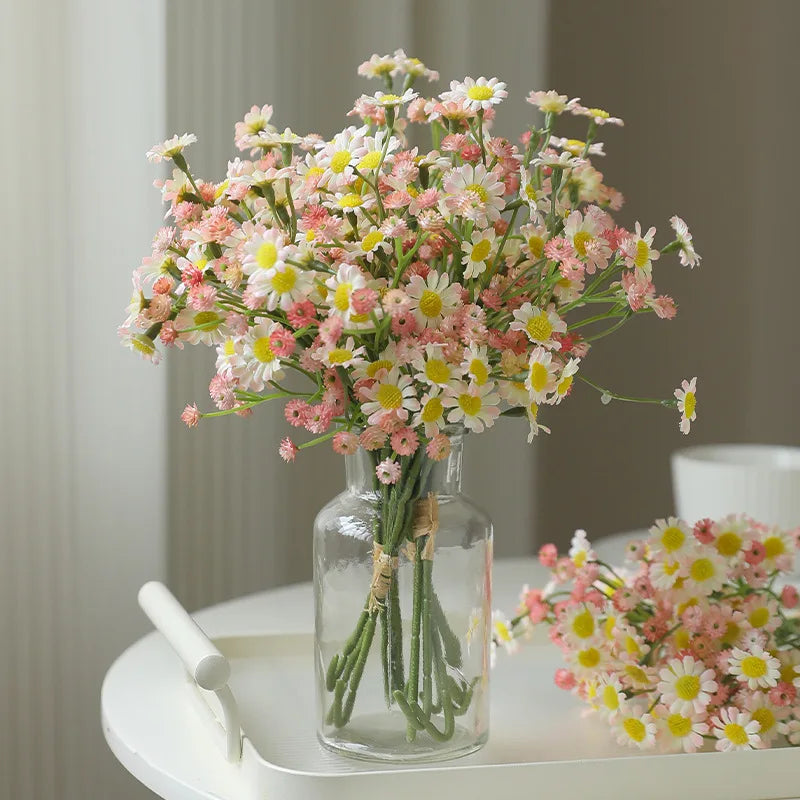 Chamomile artificial flower European dining table small daisy fake flower home outdoor decoration Ono chrysanthemum silk flower