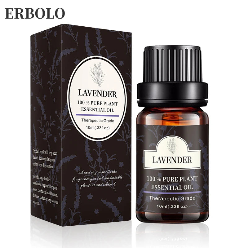 High Quality 100% Pure 10ml Lavender Oil Aromatherapy Essential Oils For Diffuser Relaxation Calming Lavender Rose Lemon Oil