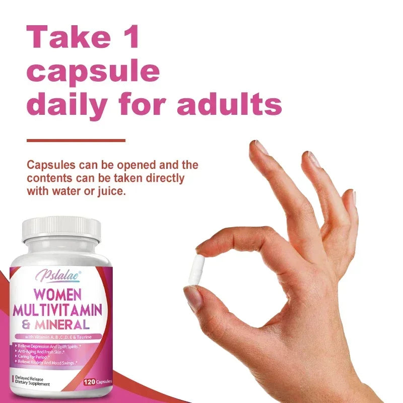 Women's Multivitamins &amp; Minerals - Enhances Energy Levels, Anti-aging, Promote Healthy Hair, Skin and Nails