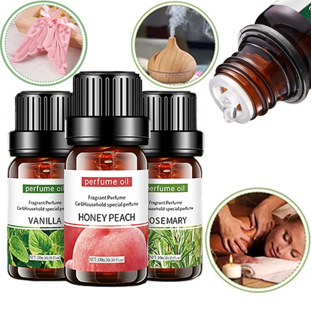 10ml Natural Essential Oil Lavender Rose Strawberry Aromath Oil DIY 36 Flavor Diffuser Humidifier Soap Candle Making Supplies