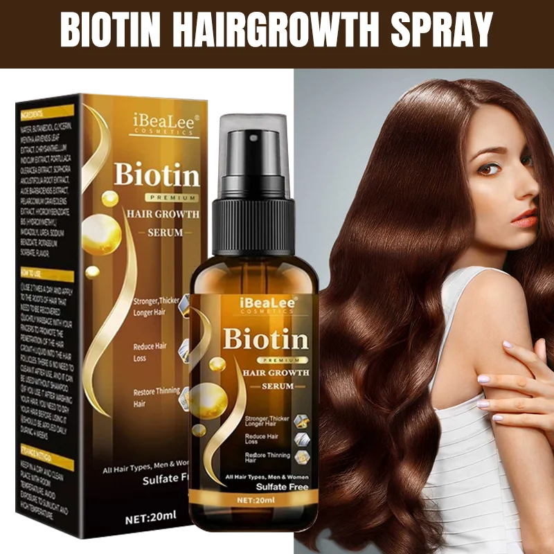 Biotin Hair Spray Anti Hair Loss Treatment Baldness Repair Beard Eyelash Fast Growth Serum Dense Thicker Regrowth  Hair Care