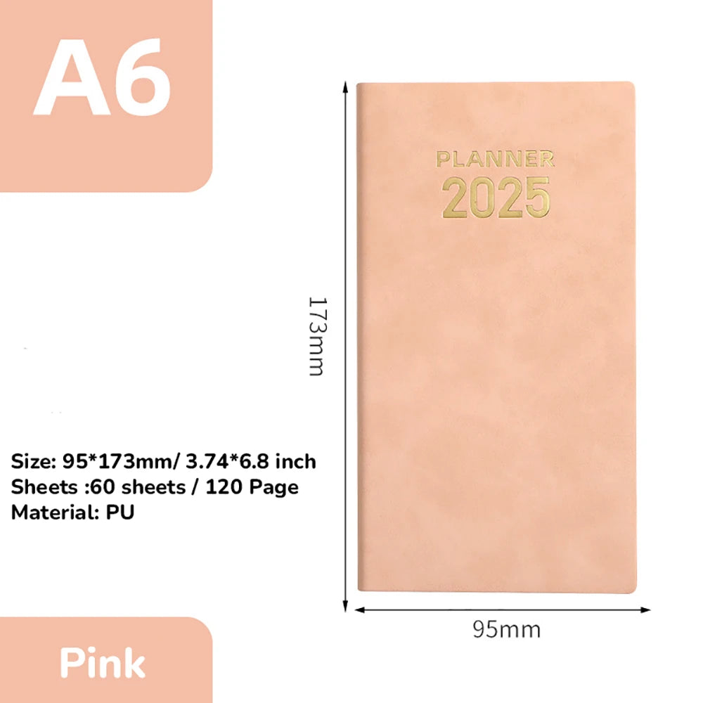 2025 A6 Notebook Notepad Daily Weekly Agenda Planner Notebooks Stationery Office School Supplies