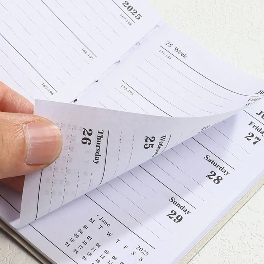 English A7 Mini Pocket Notebook 12 Months Taking Notes 2025 Schedule Planner Notepad Academic Weekly Agenda Diary Notepad