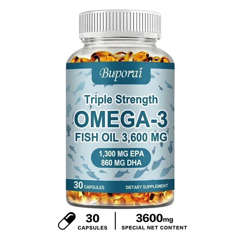 Omega 3 Fish Oil - Promotes Overall Health, Supports Energy, Relieve Fatigue, Improve Memory, Support Joints, Immune System