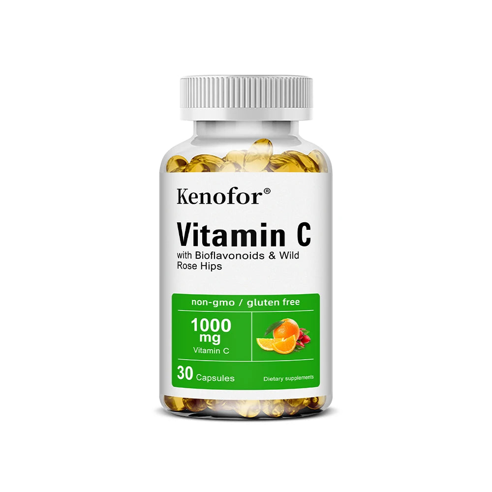 Vitamin C 1000 Mg - with Citrus, Rosehip, Immune Support, Collagen Production, Skin Health, Antioxidant, 120 Capsules