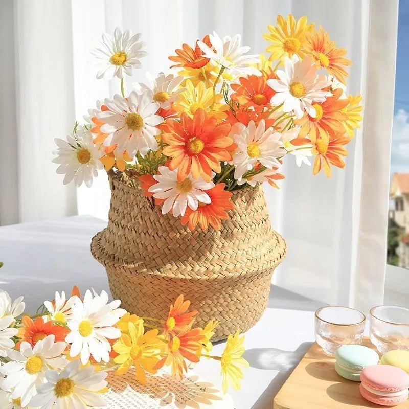 Chamomiles Silk Artificial Flower 60cm Daisy White Fake Flowers Room Wedding Home Table Decorations Party Diy Bouquet Gifts
