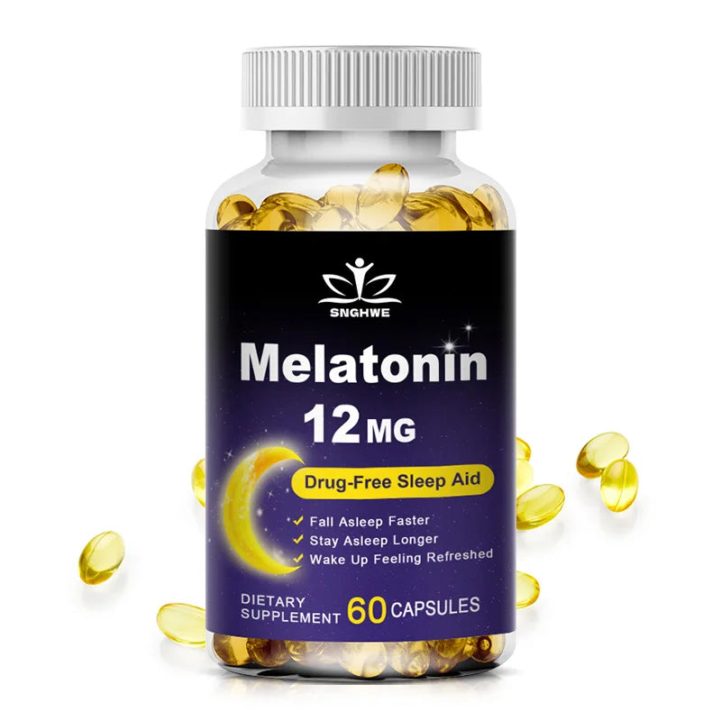 Melatonin Capsules - Relieve Insomnia, Help Improve Sleep Quality, Reduce Waking Time, Help Deep Sleep Beauty Healthy Food