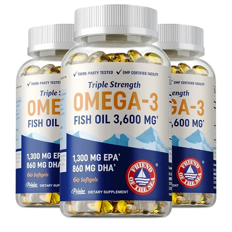 Omega 3 Fish Oil Capsules - Supports Eye and Skin Health, Promotes Brain Function, Improves Immunity, and Is An Antioxidant