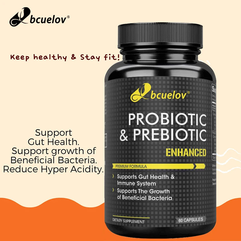 Bcuelov Prebiotics Probiotic Combo - Supports Healthy Digestion &amp; Immune System, Reduces Bloating &amp; Acidity, Weight Loss