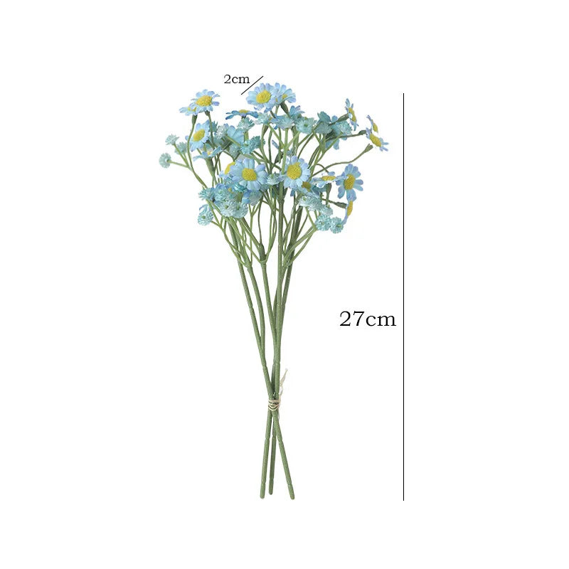 27CM Artificial Bouquet of Chamomile Countryside Fresh and Small Daisies Home Dining Table Floral Decorations Silk Flowers