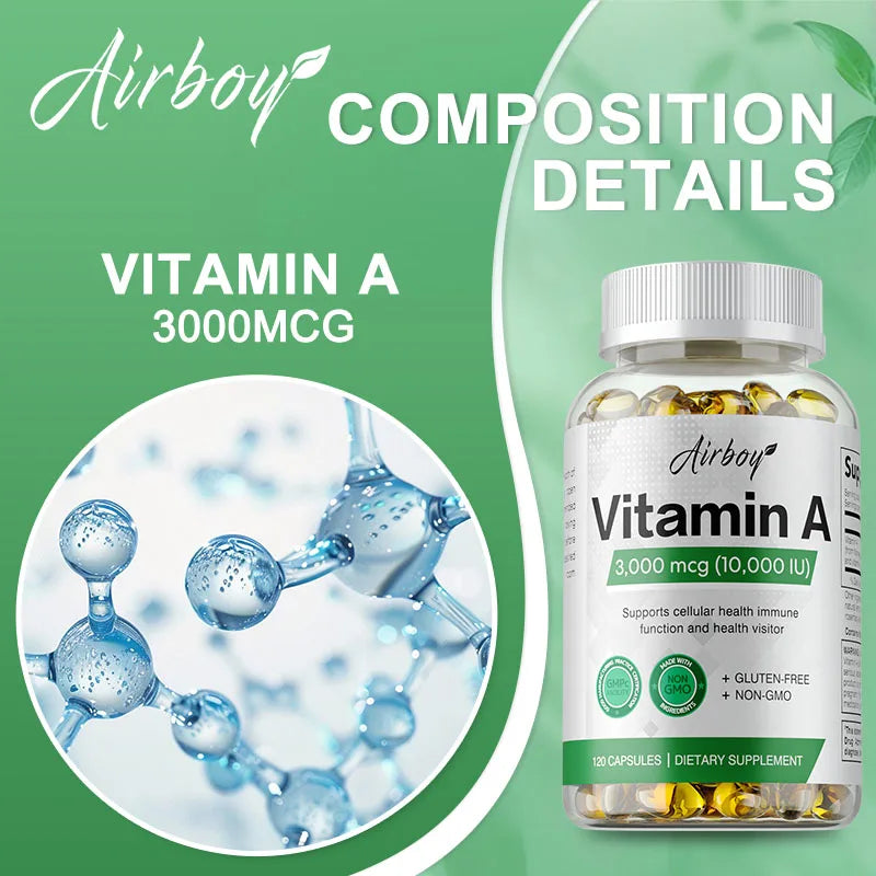 Vitamin A - Supports Healthy Skin &amp; Eyes ,Antioxidant Activity and Immune System &amp; Reproductive Function