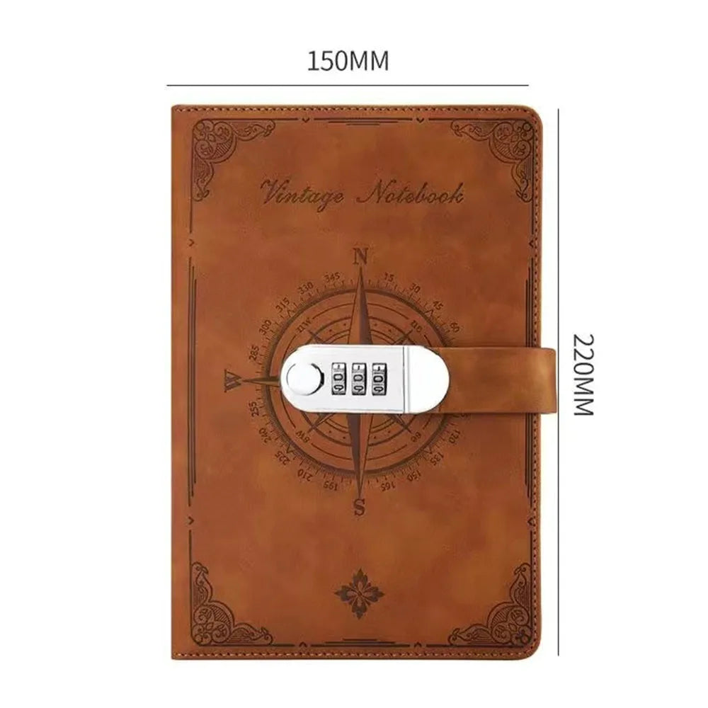 200-Page Password Notebook Diary Book Stationery A5 Notebook With Lock Smooth Writing Stain Resistant Travelers Journal Writing